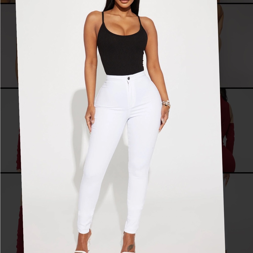 High waisted skinny jeans